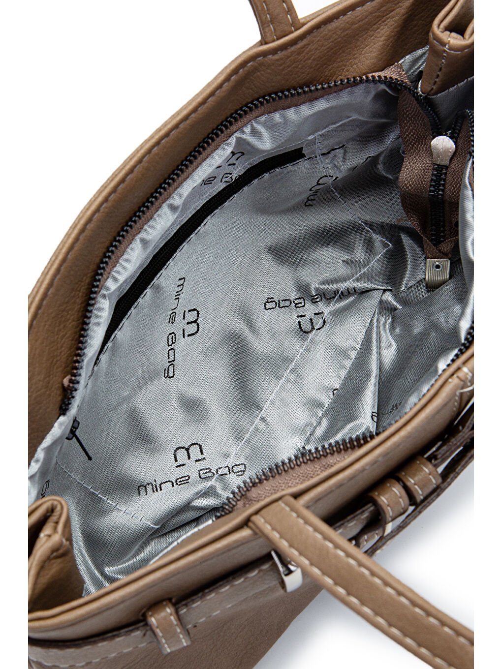 Kahverengi Kemer Detaylı Kadın Kol Çanta Birdy Koyu Vizon-3