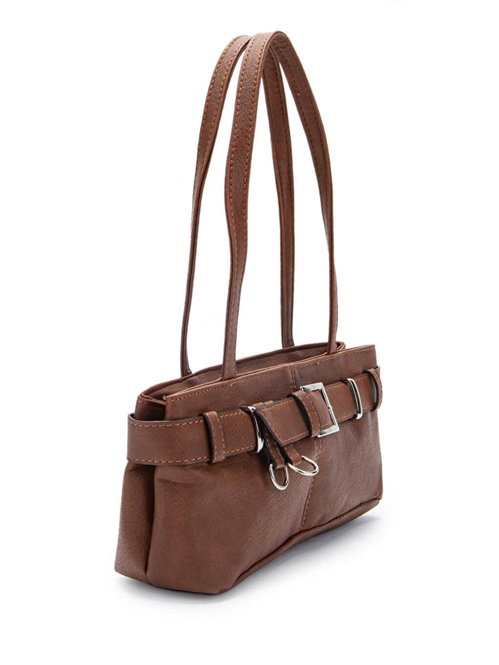 Kahverengi Kemer Detaylı Kadın Kol Çanta Birdy Taba-1