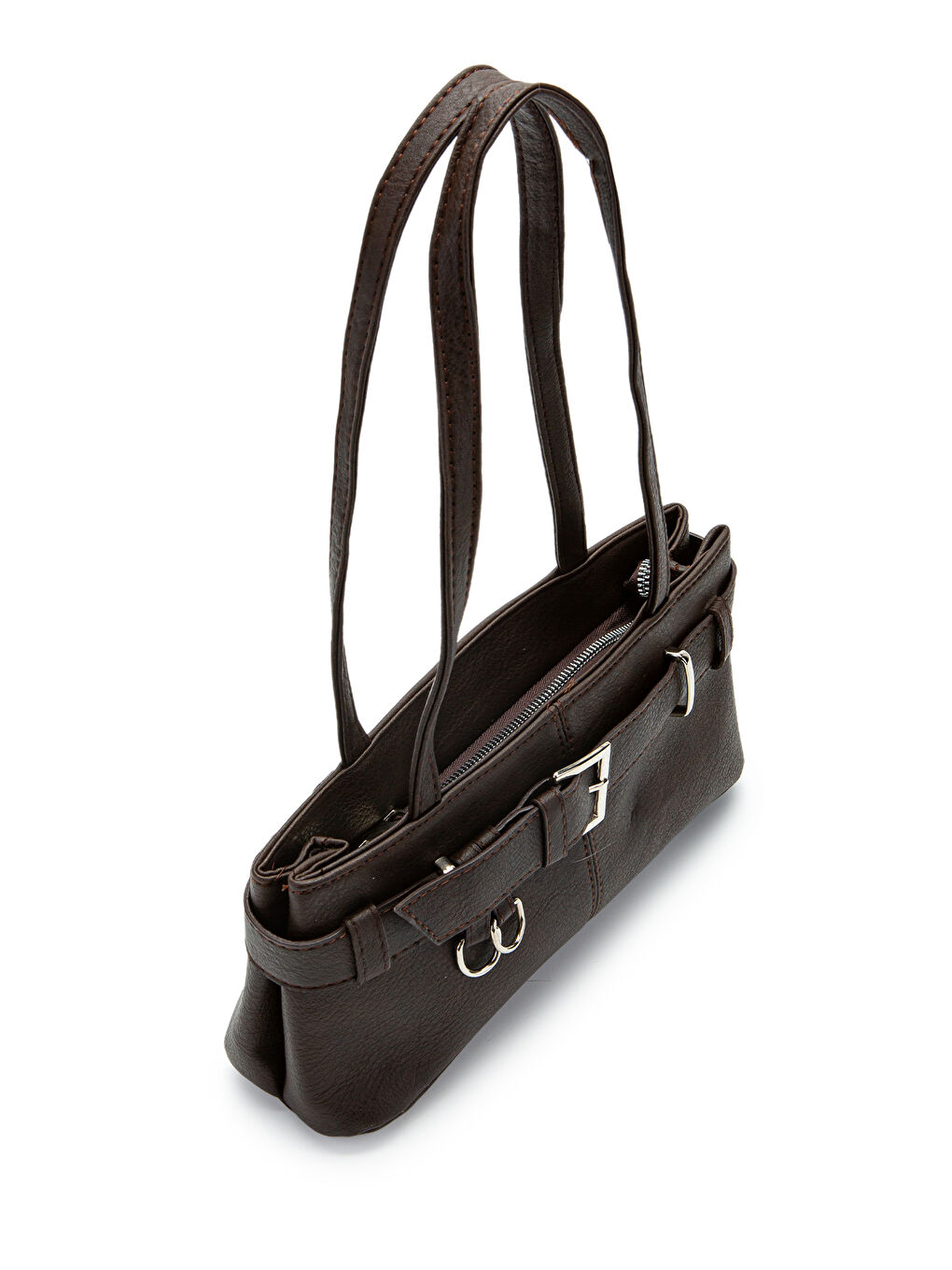 Kahverengi Kemer Detaylı Kadın Kol Çanta Birdy Acı Kahve-2