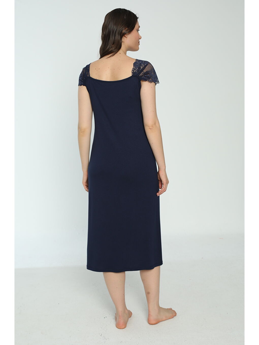 Lacivert Hamile Ve Lohusa Sabahlık Gecelik Takımı-1