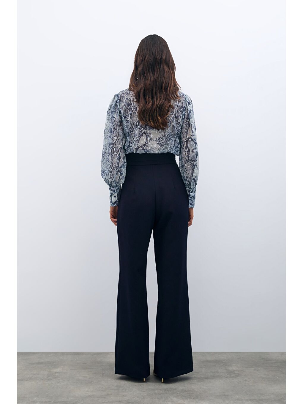 Bel Detaylı Pantolon - Lacivert-5