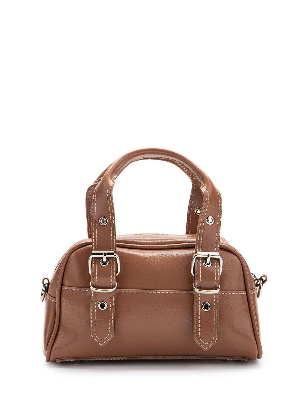 Pembe Çift Kemer Tokalı Ojos Somon Suni Deri Kadın Çapraz Çanta