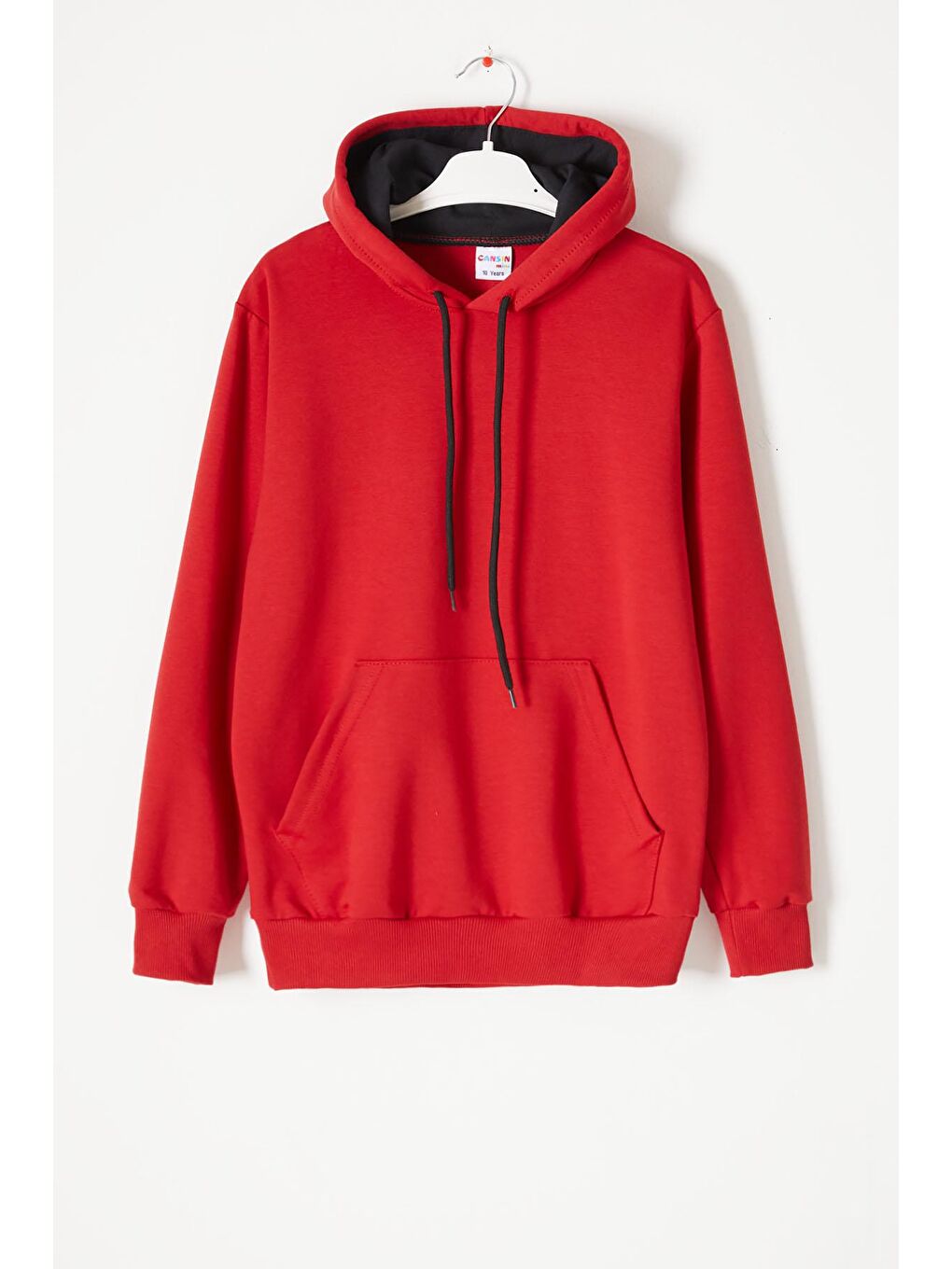 Kırmızı Kanguru Cepli Kapüşonlu Unisex Çocuk Sweatshirt 16784