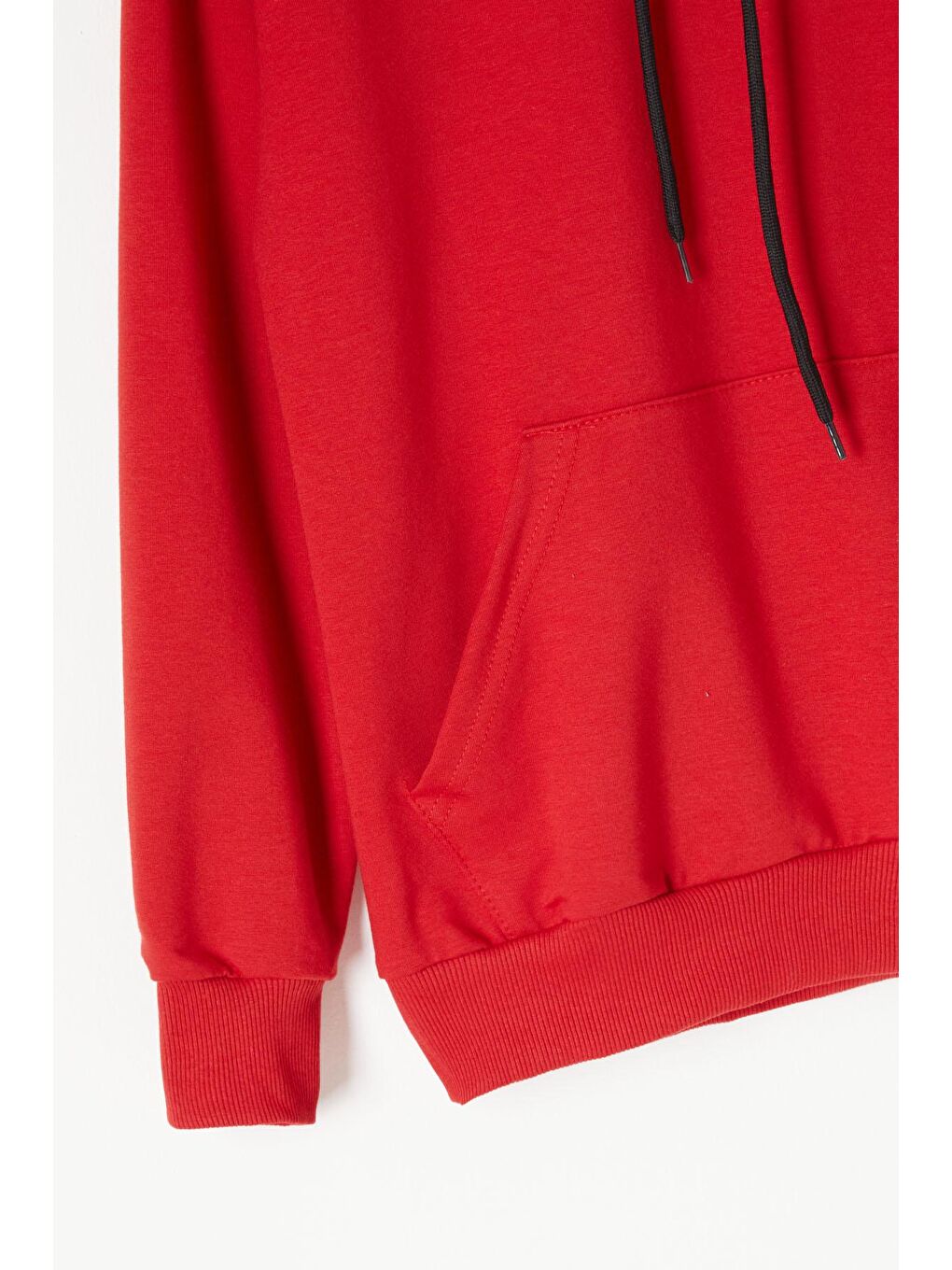 Kırmızı Kanguru Cepli Kapüşonlu Unisex Çocuk Sweatshirt 16784-2