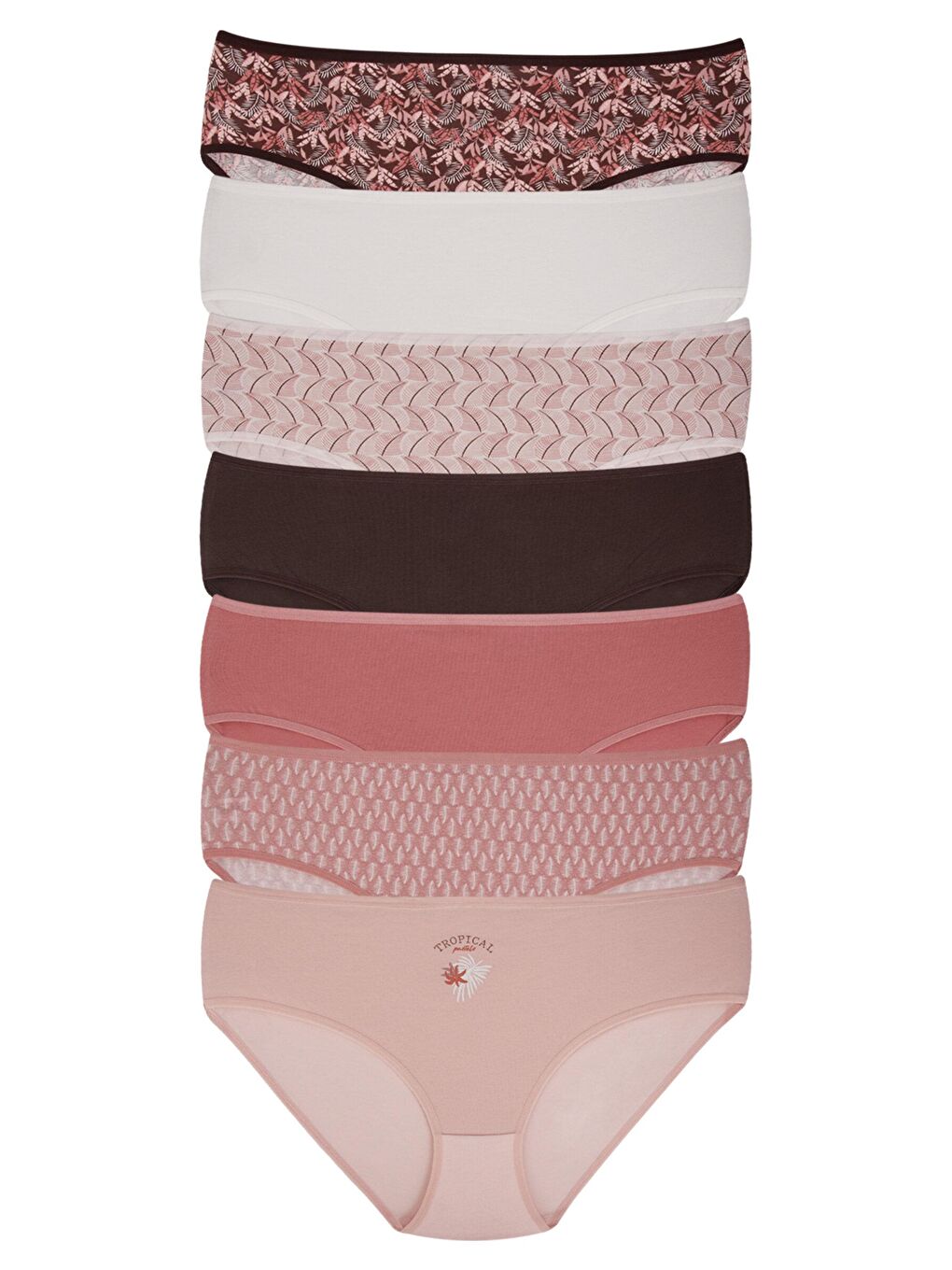 Karışık Kadın Pamuklu Likralı Külot 7'Li Paket