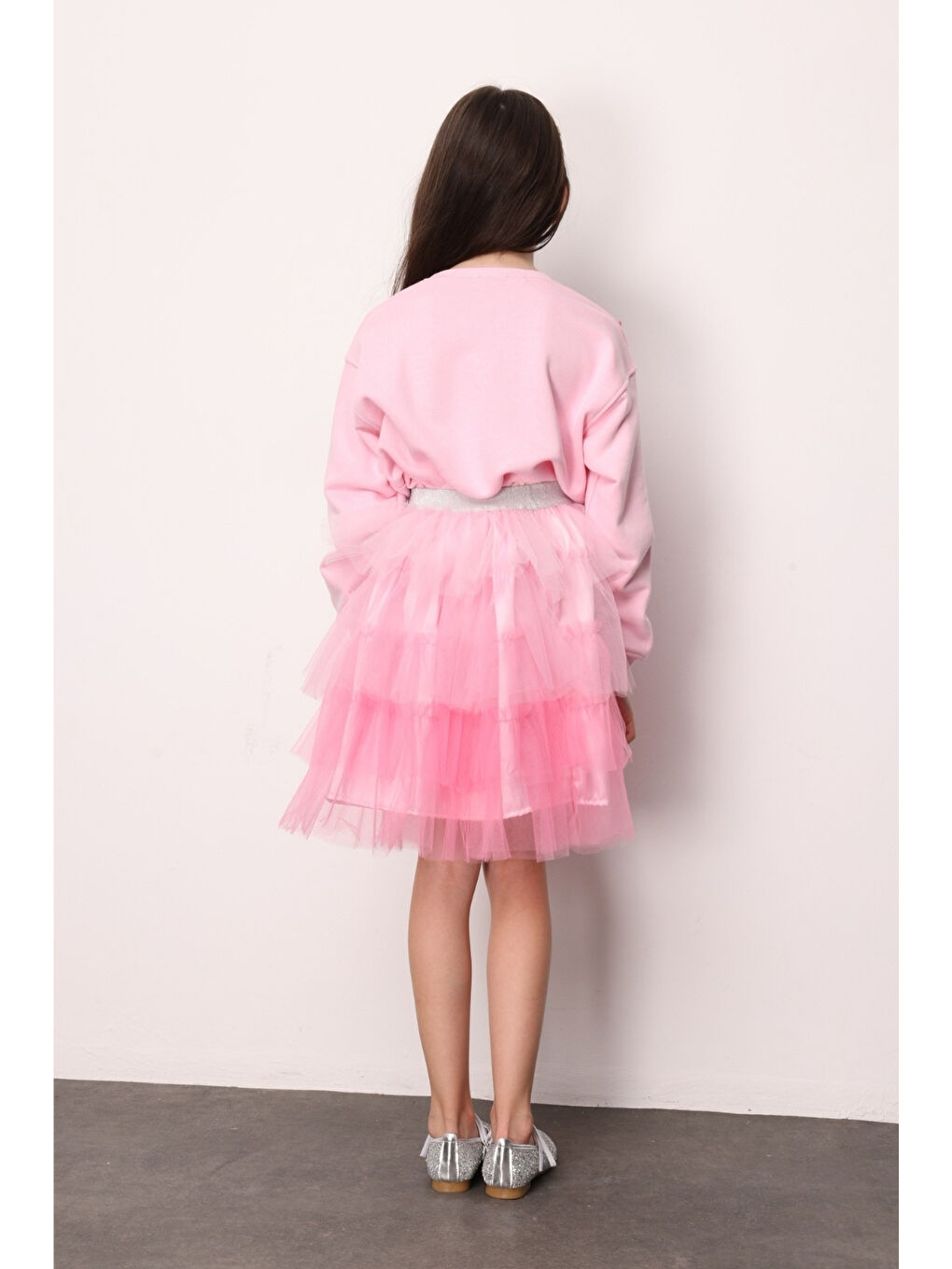 Lila Katlı Tüllü Kız Çocuk Etek - Almira-3