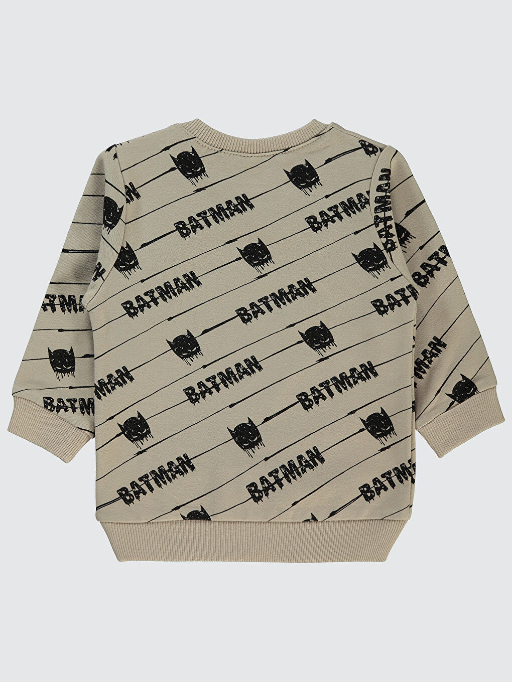 Batman Erkek Bebek Sweatshirt 6-18 Ay Açık Bej-1