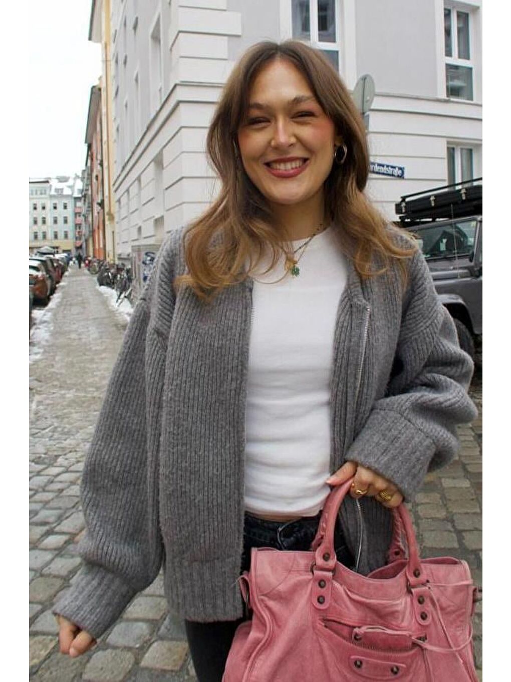 Gri Fermuarlı Uzun Kollu Triko Hırka Mg2061