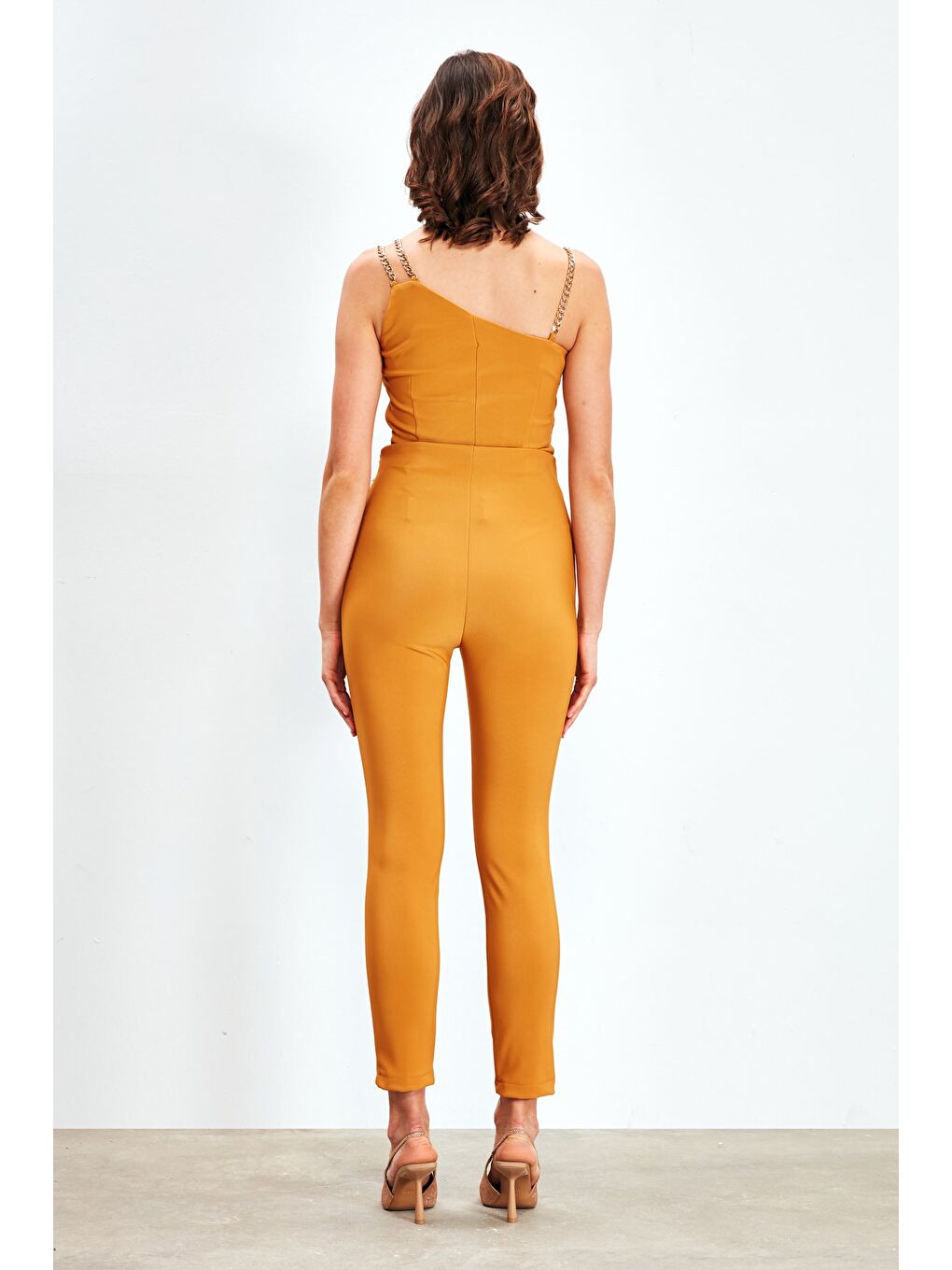 Sarı Düğme Detaylı Pantolon - Hardal-5