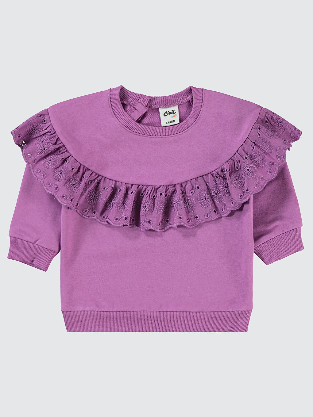 Lila Kız Bebek Sweatshirt 6-18 Ay Leylak