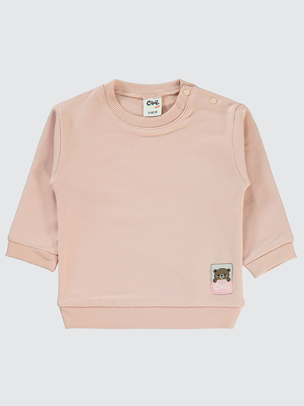 Pembe Baby Kız Bebek Sweatshirt 6-18 Ay Pudra