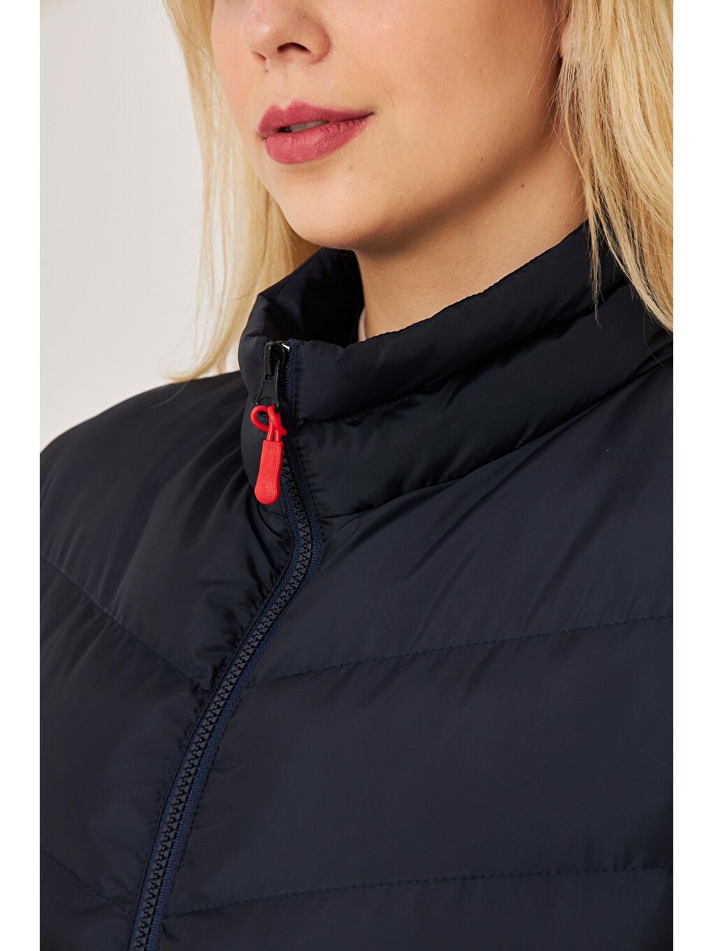 Lacivert Kadın Astarlı  Su Ve Rüzgara Dayanıklı Şişme Yelek BDY-3000-3