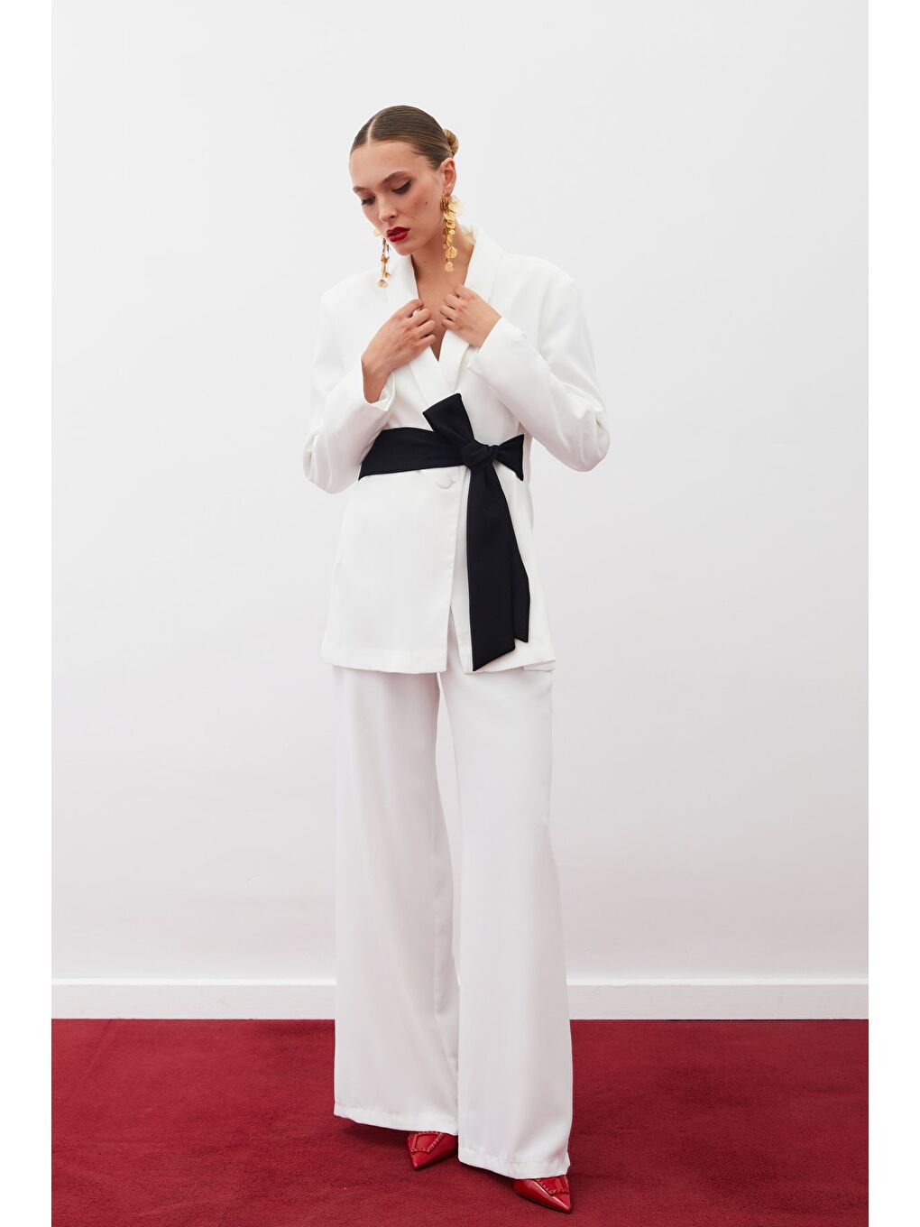 Salaş Krep Pantolon - Ekru-2