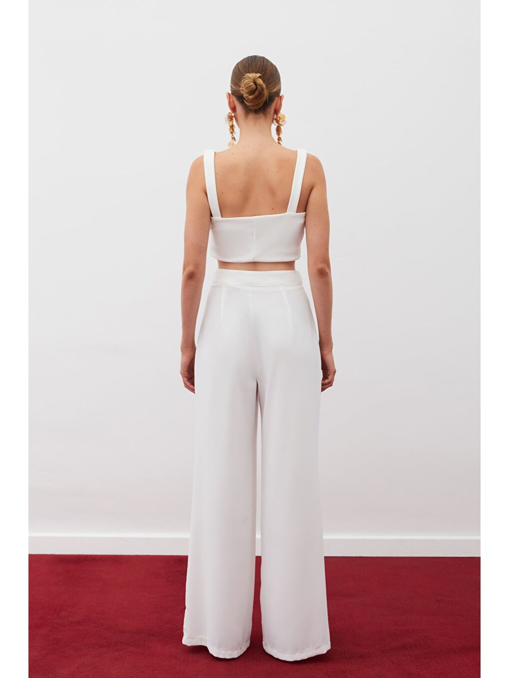 Salaş Krep Pantolon - Ekru-7