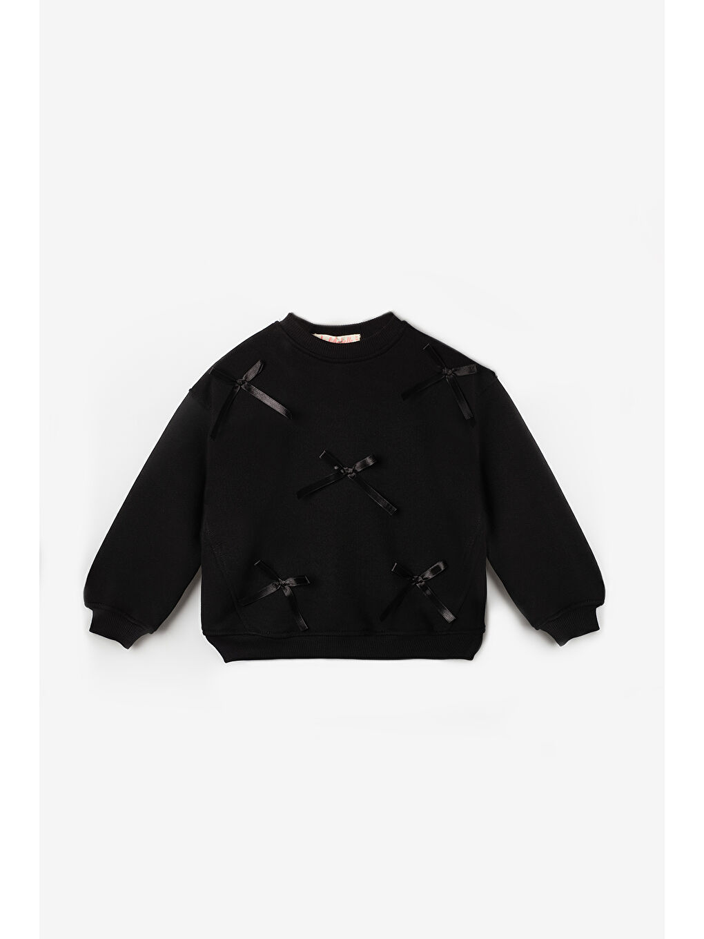 Ekru Fiyonk Detaylı Kız Çocuk Sweatshirt