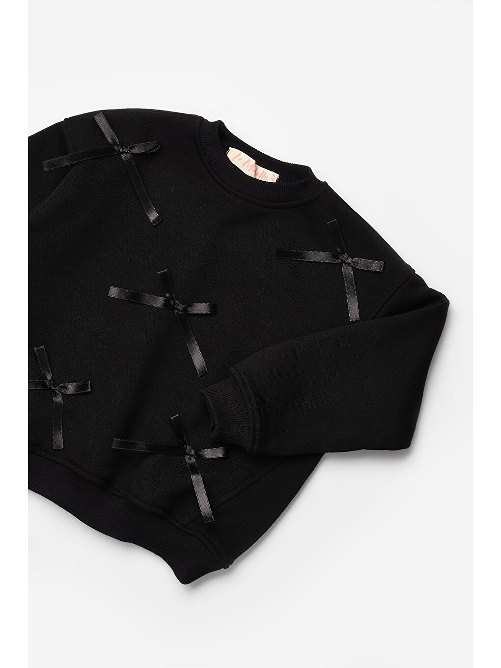 Ekru Fiyonk Detaylı Kız Çocuk Sweatshirt-2