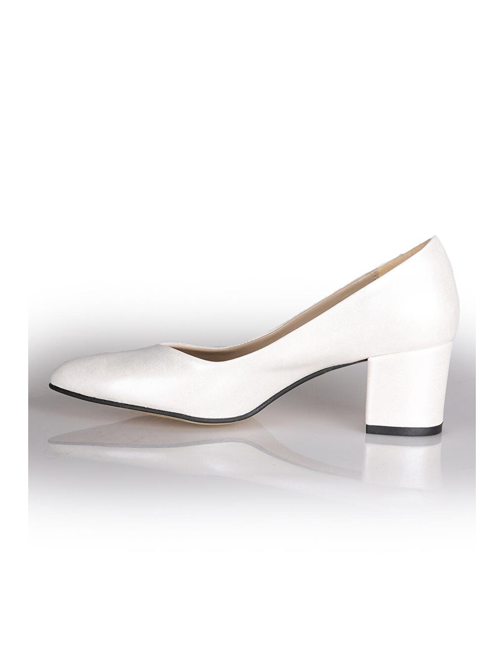 Beyaz Cilt 5 Cm Topuklu Kadın Ayakkabı 1990-2023-3