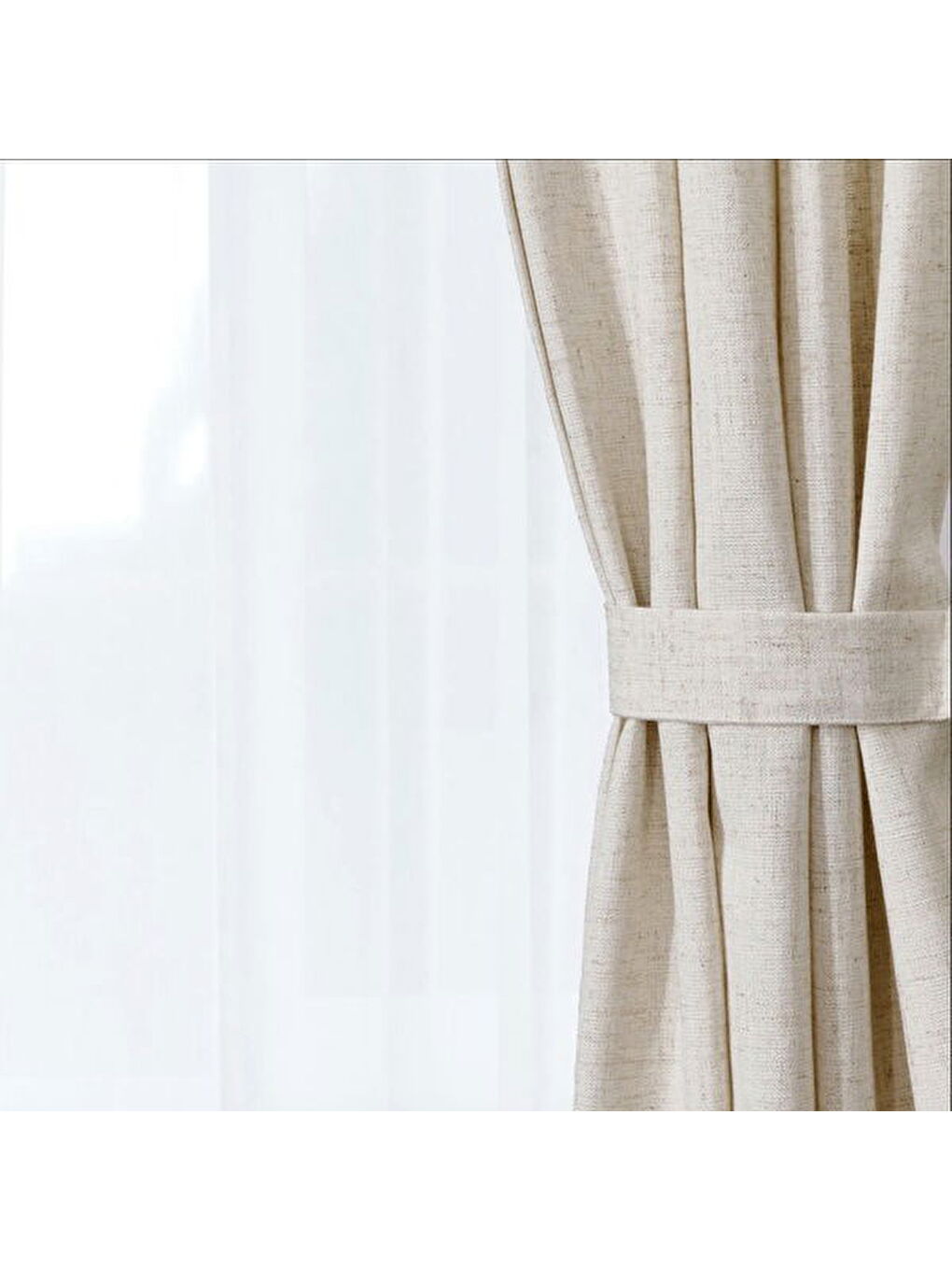 Soft Bella Keten Perde - Açık Bej - 140x270 cm
