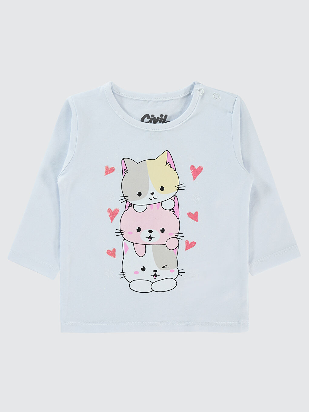 Kız Bebek Sweatshirt 6-18 Ay Beyaz