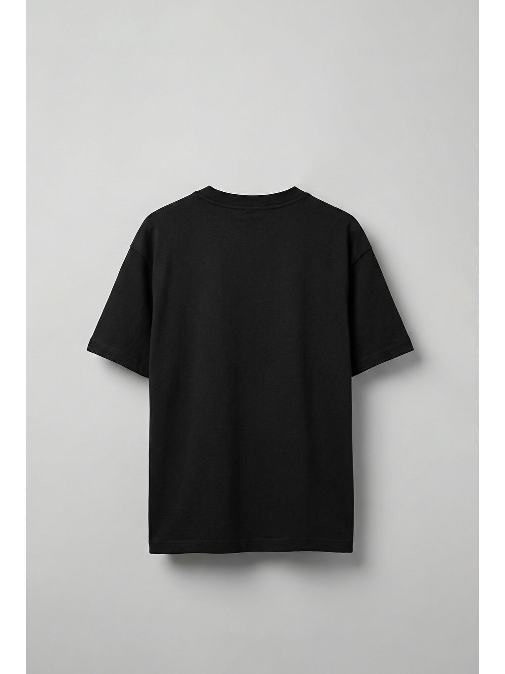 Erkek Oversize Basic %100 Pamuk Tişört Siyah-1