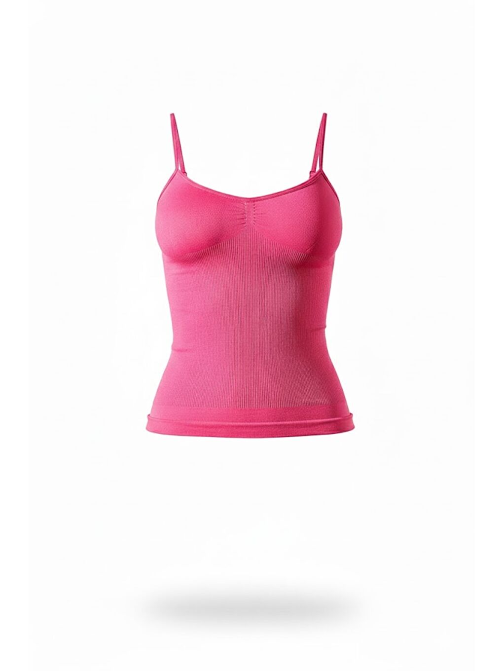 C15011 Dikişsiz Ripli İnce Askılı Atlet Fuşya