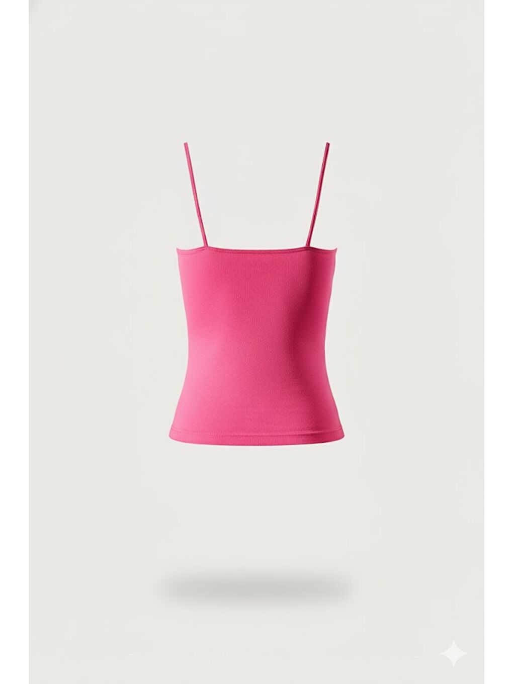 C15011 Dikişsiz Ripli İnce Askılı Atlet Fuşya-1