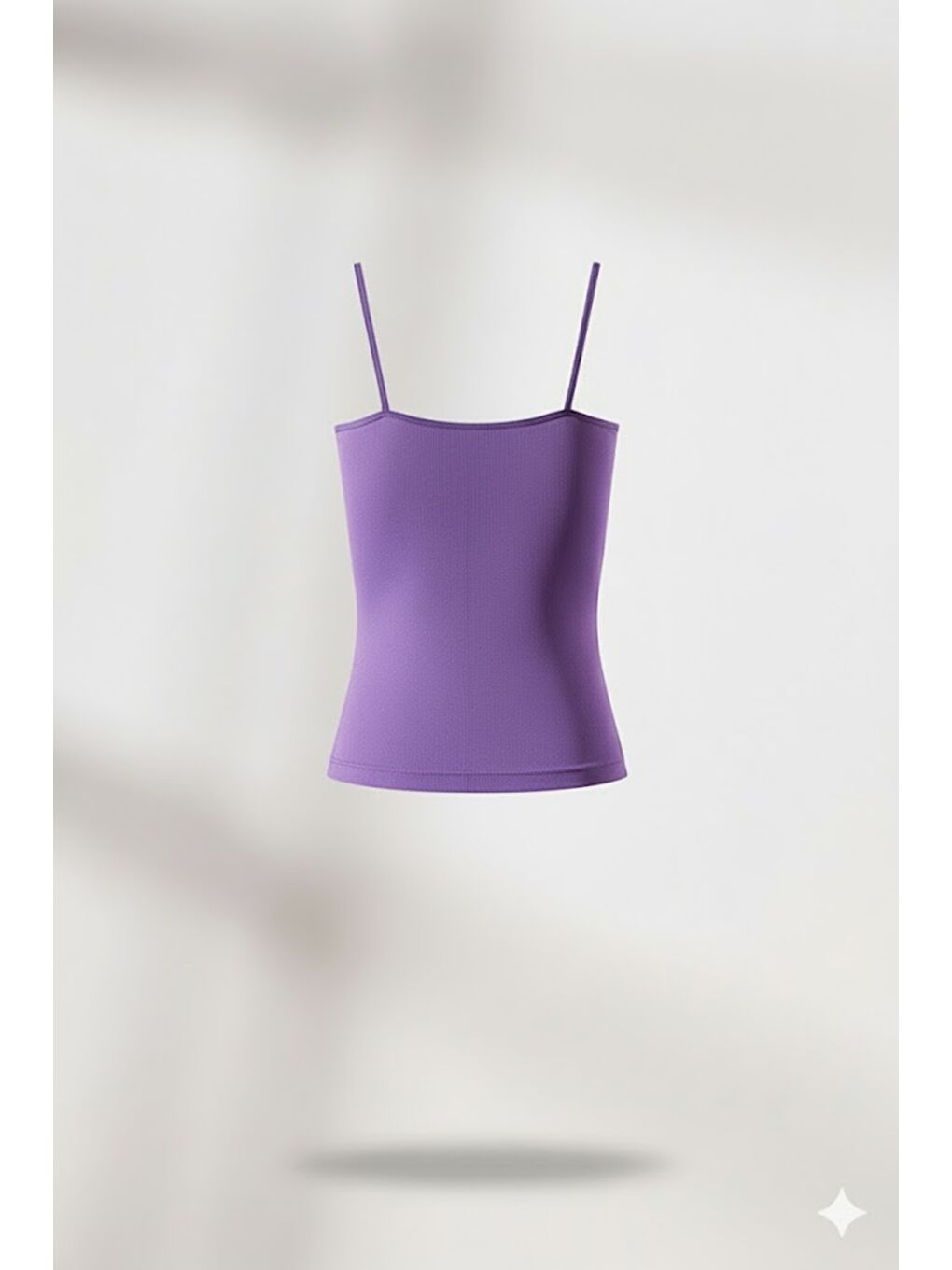 C15011 Dikişsiz Ripli İnce Askılı Atlet Mor-1