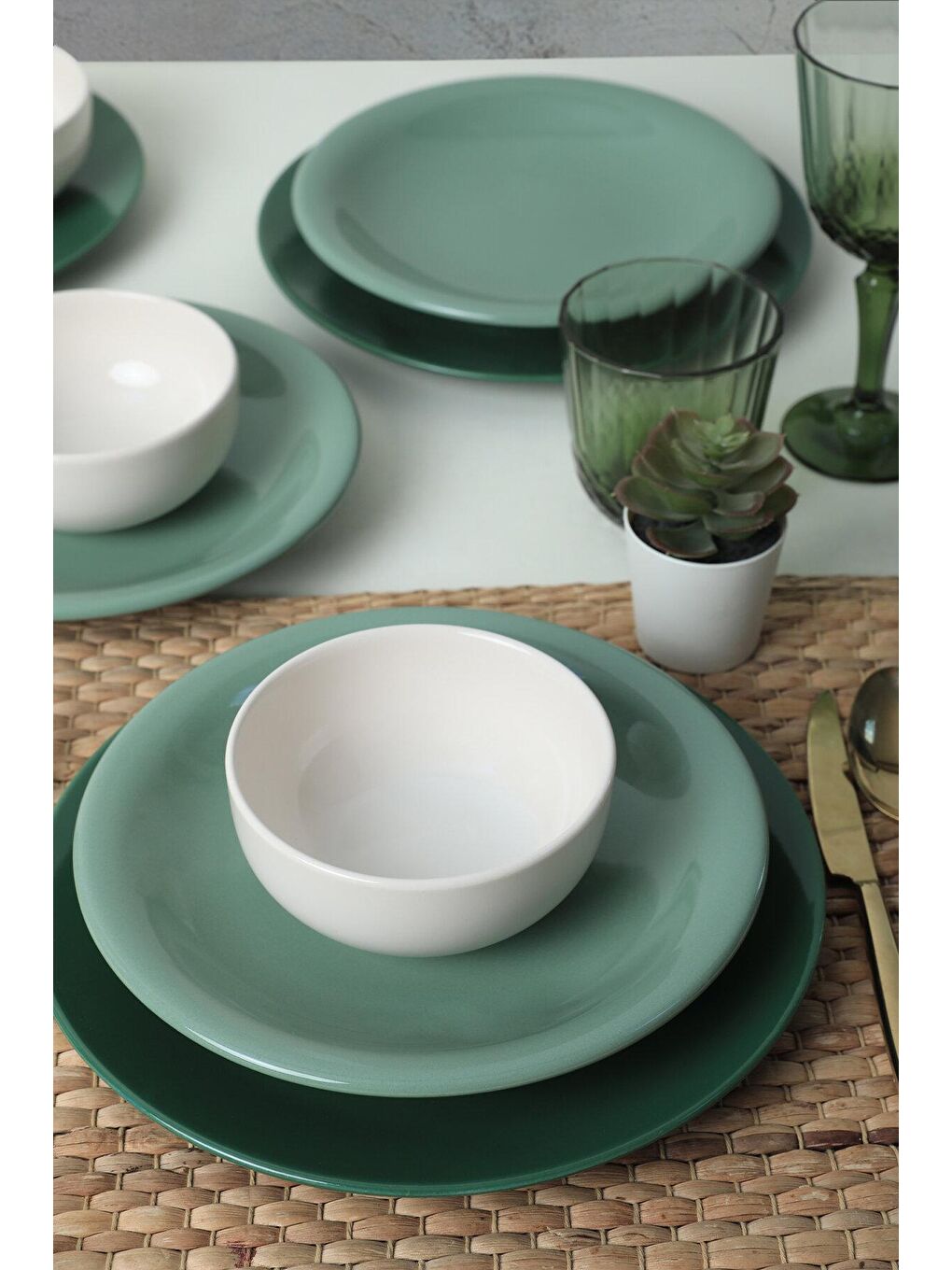 Karışık Green Mix Yemek Takımı 18 Parça 6 Kişilik-1