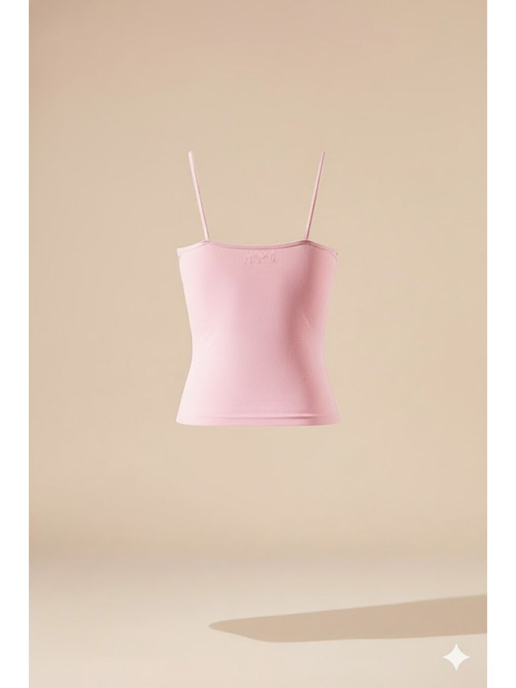 C15011 Dikişsiz Ripli İnce Askılı Atlet Pembe-1