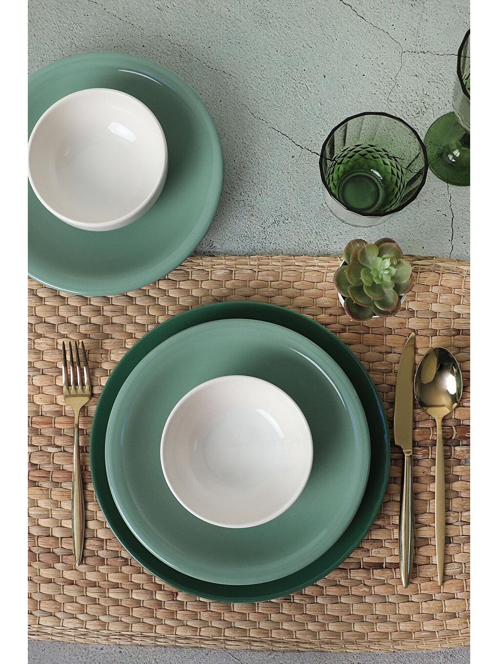 Karışık Green Mix Yemek Takımı 18 Parça 6 Kişilik-2