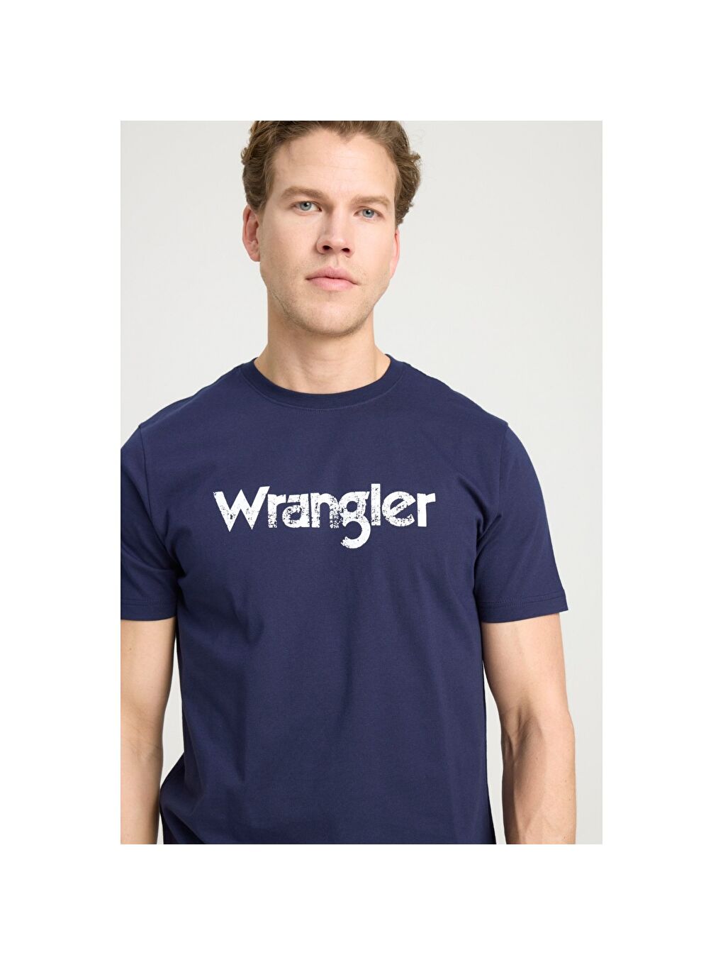 Wrangler Lacivert Lightweight Logo Erkek Lacivert Bisiklet Yaka Tişört - 1