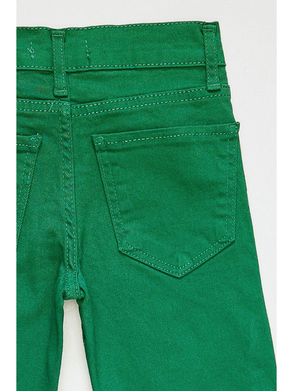 Yeşil Skinny Kız Çocuk Pantolon-3