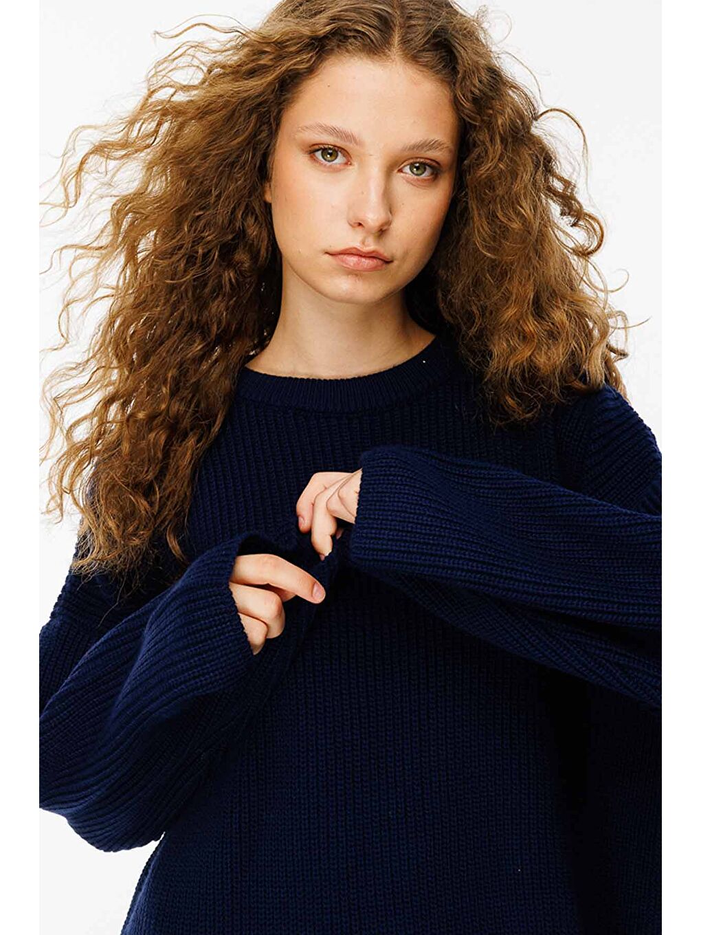 Triko Elbise - Lacivert-2