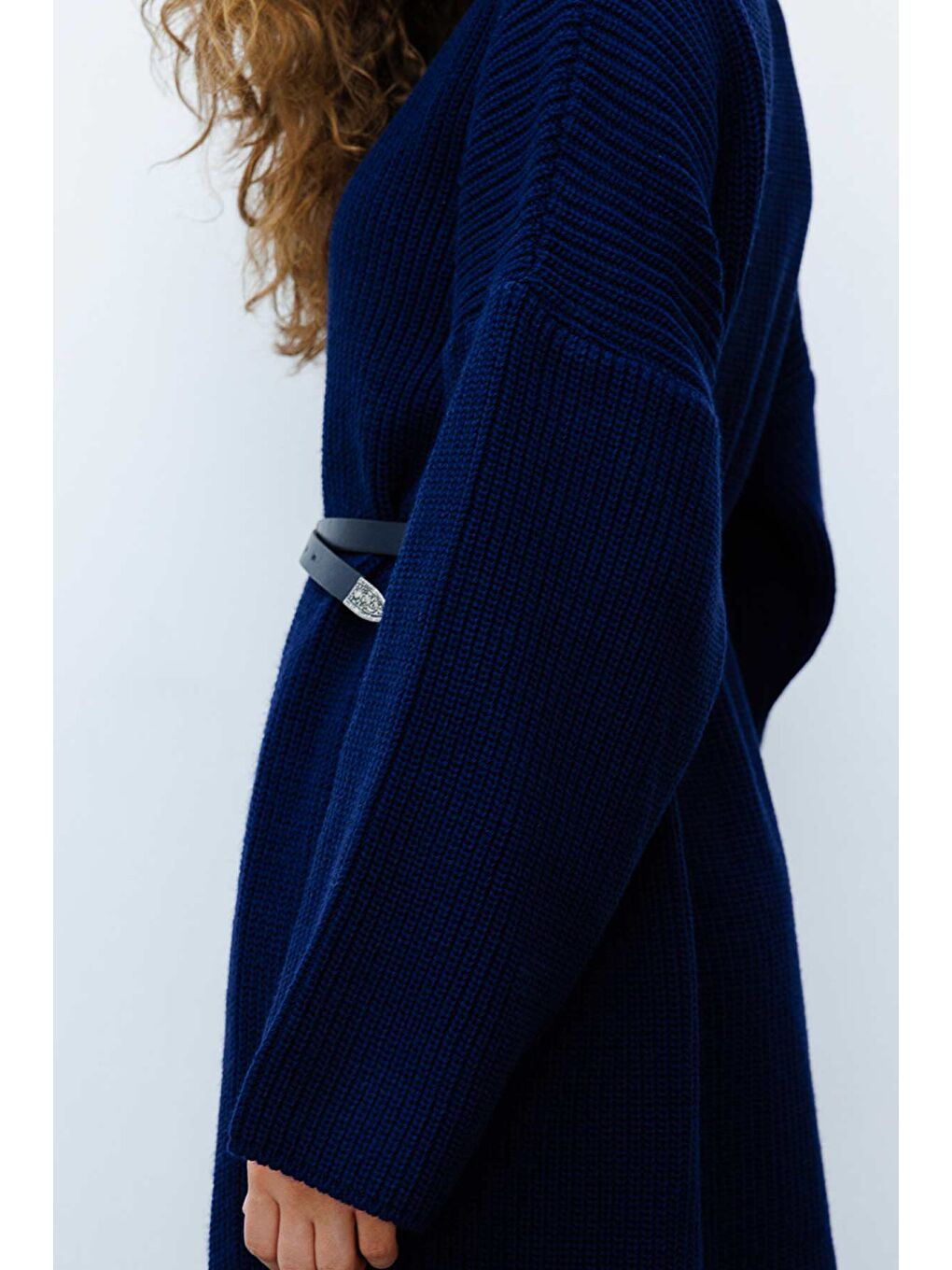 Triko Elbise - Lacivert-5