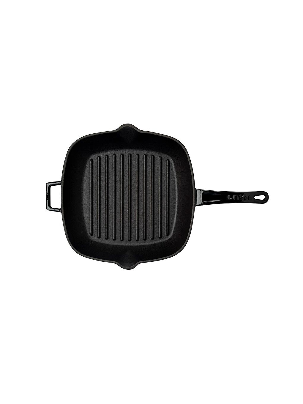 Siyah Kare Izgara Tava Cam Kapaklı Döküm Demir Yekpare Saplı Ölçü 26x26cm.-2