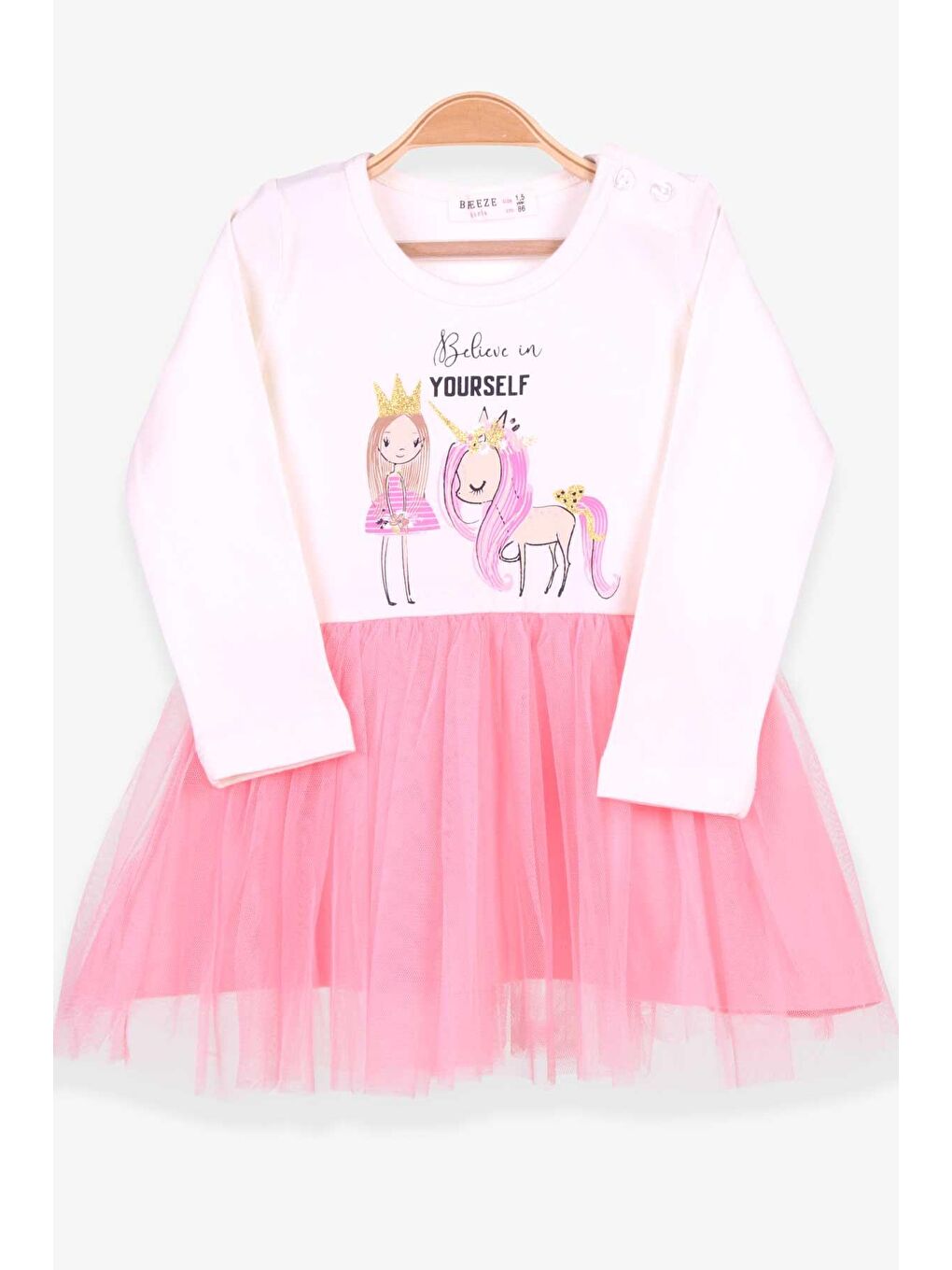 Kız Bebek Uzun Kollu Elbise  Ekru (1.5 Yaş)