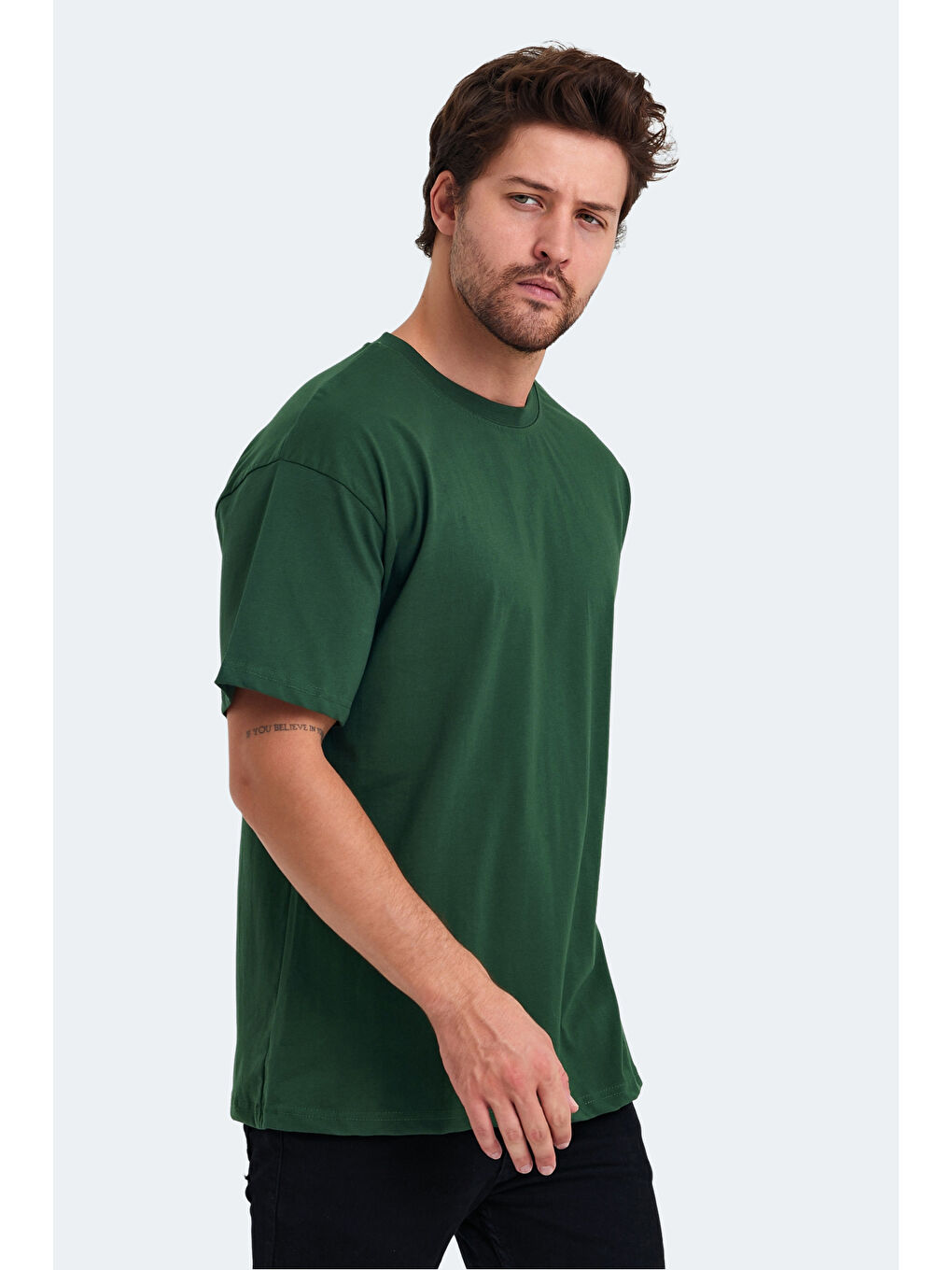 KULANA OveR Erkek %100 Pamuk Tişört Yeşil-3