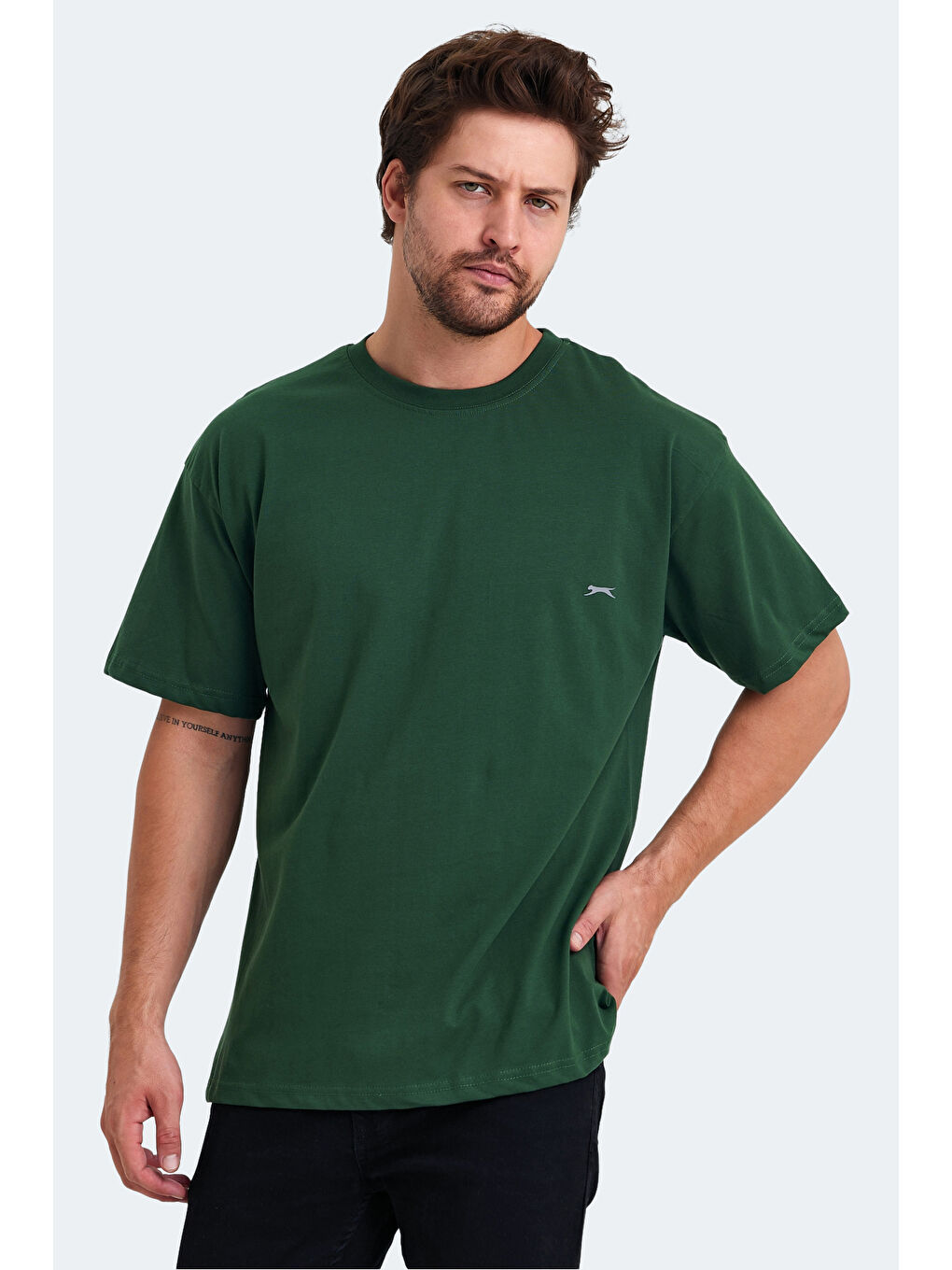 KULANA OveR Erkek %100 Pamuk Tişört Yeşil-5
