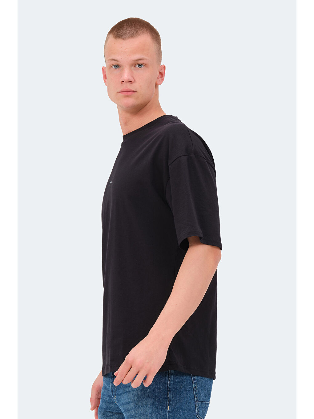Erkek %100 Pamuk Tişört Siyah-2