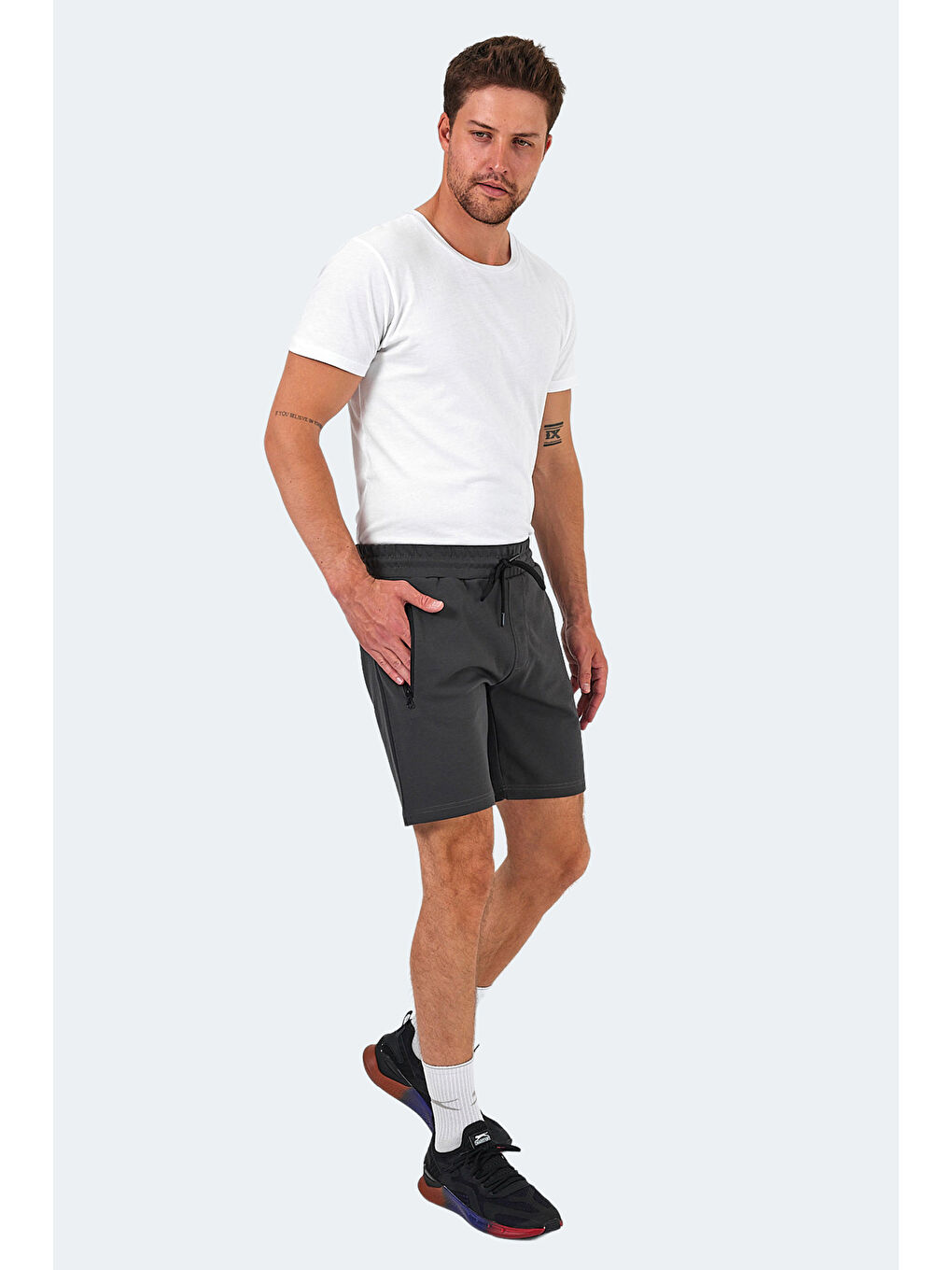 VANO I Erkek Cepli Koyu Gri Şort-5