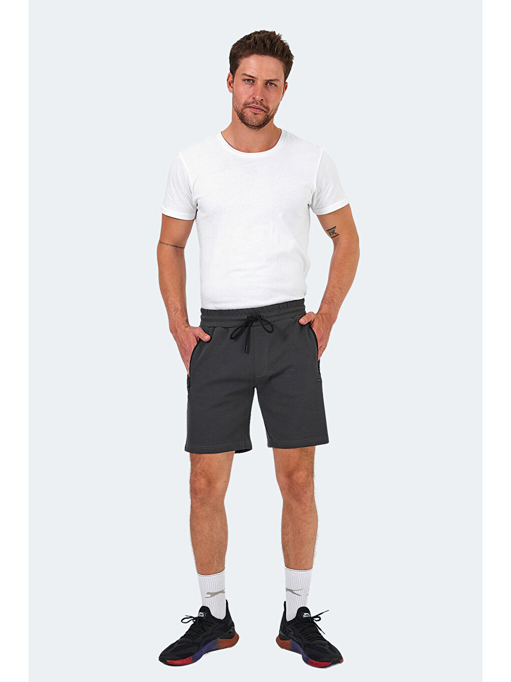 VANO I Erkek Cepli Koyu Gri Şort-6