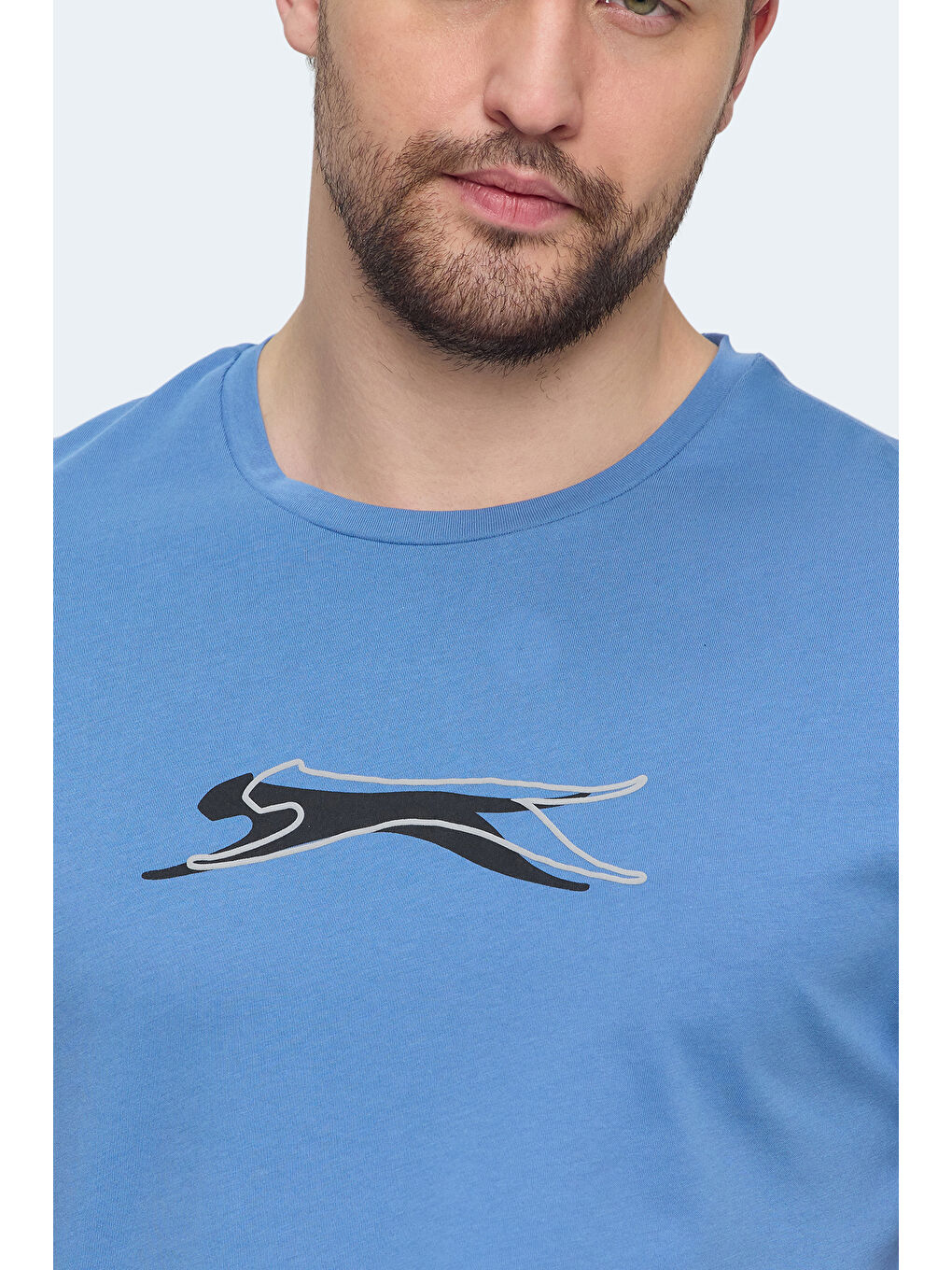 Petrol Bisiklet Yaka Kısa Kollu Erkek %100 Pamuk Tişört-4