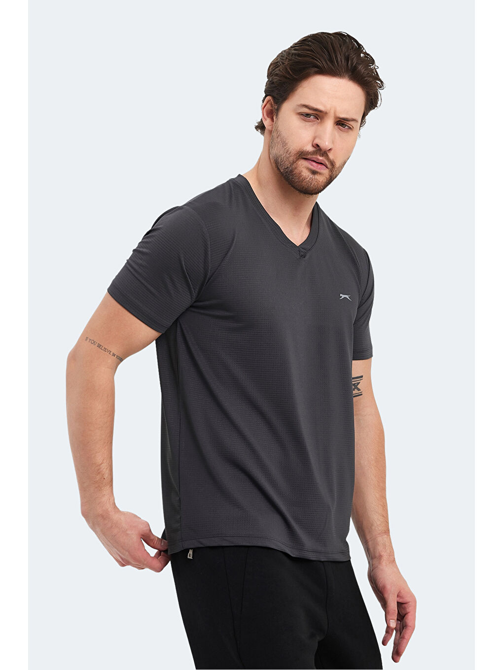 Erkek Tişört Koyu Gri-3