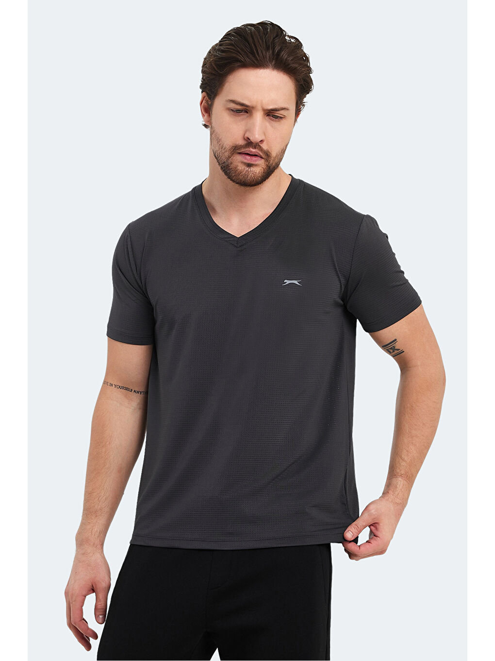 Erkek Tişört Koyu Gri-5