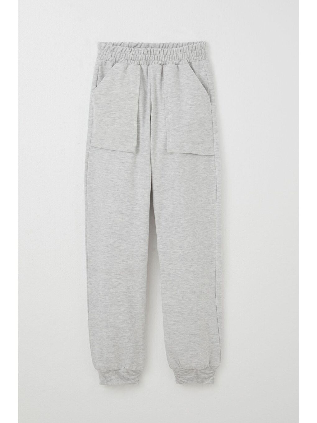 Kız Çocuk Eşofman Takım Lig Temalı Ön Kısmı V Dikişli Açık Gri Melanj (5-10 Yaş)-11