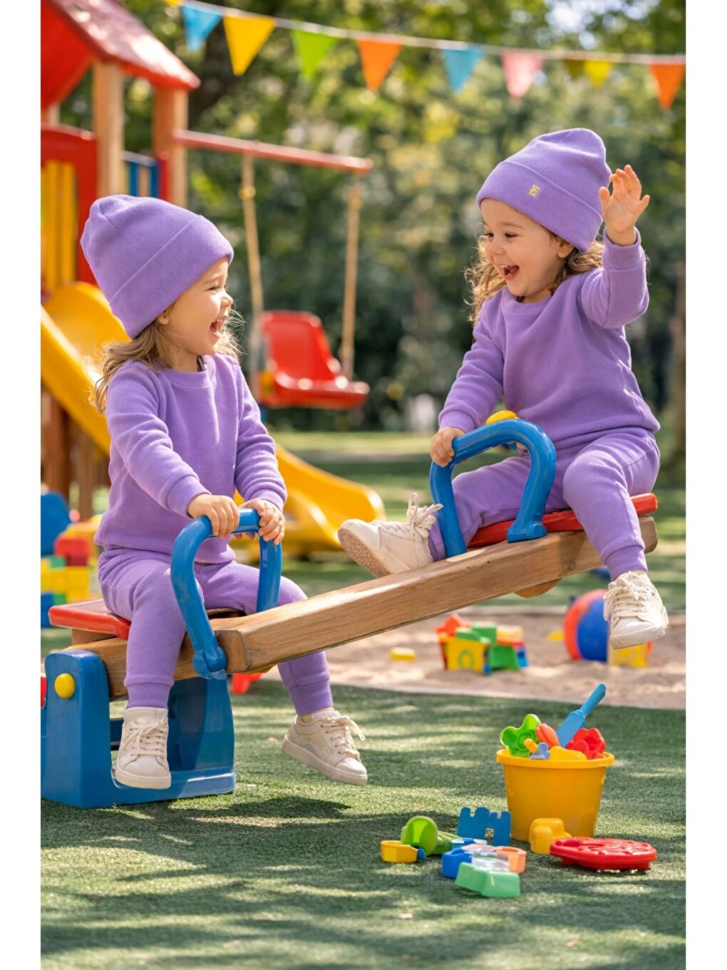 Lila Unisex 3'Lü Kaşkorse Bebe Takım-1
