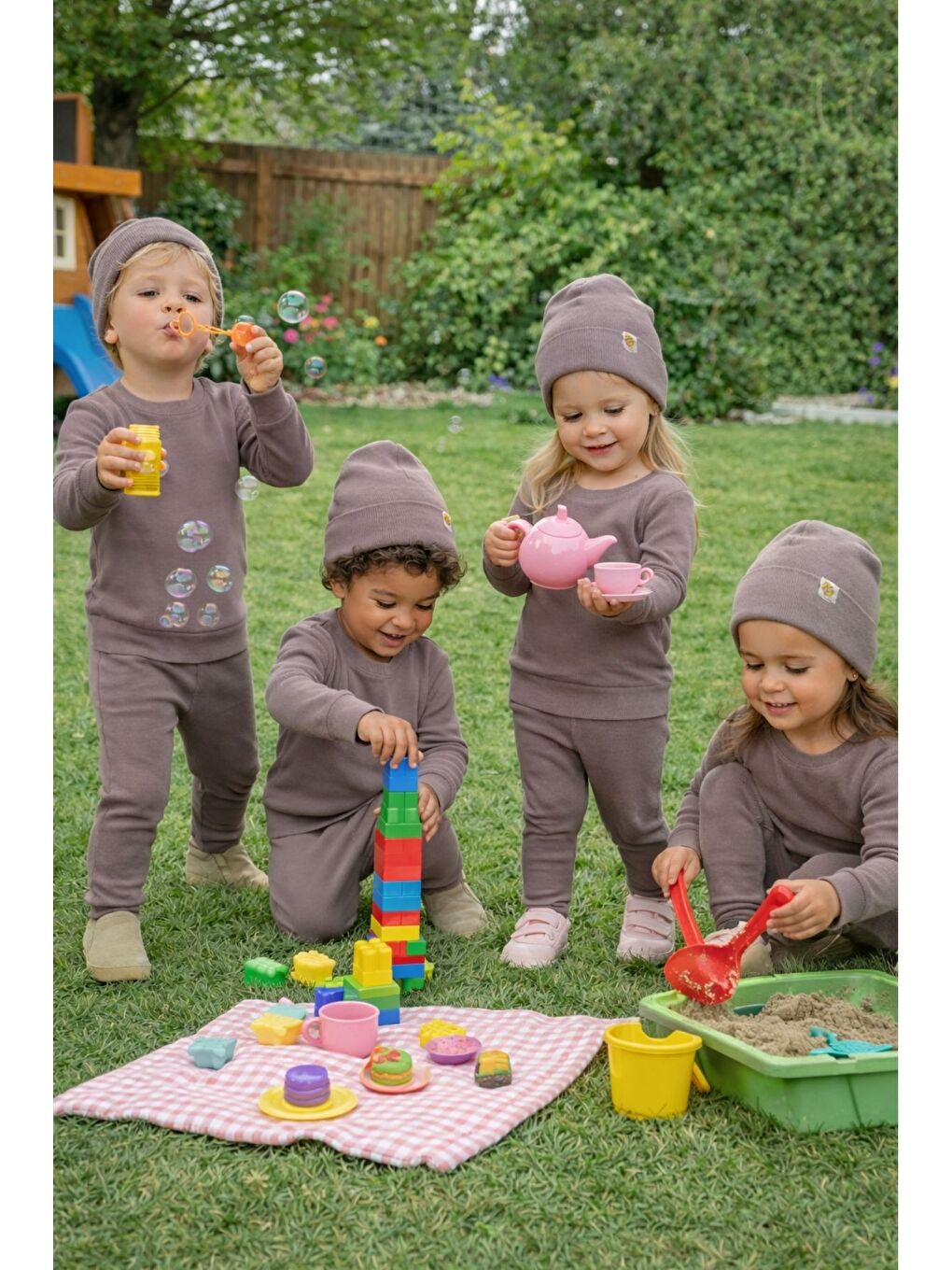 Bej Unisex 3'Lü Kaşkorse Bebe Takım-2