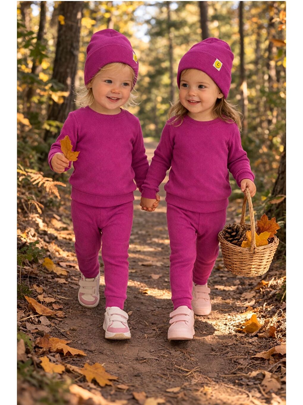 Fuşya Unisex 3'Lü Kaşkorse Bebe Takım-1