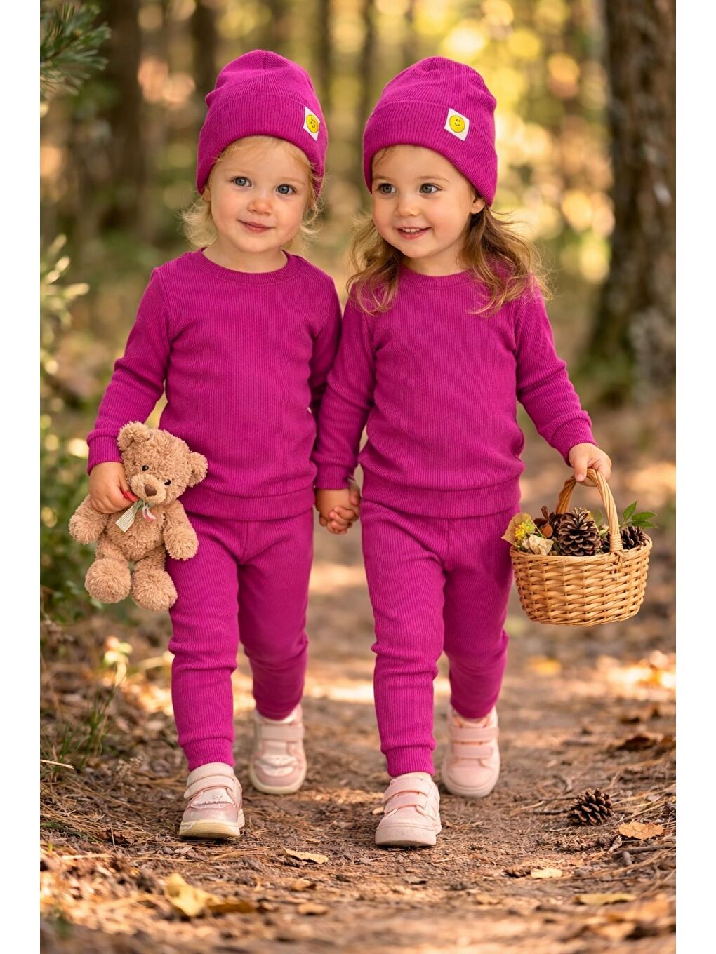 Fuşya Unisex 3'Lü Kaşkorse Bebe Takım-2