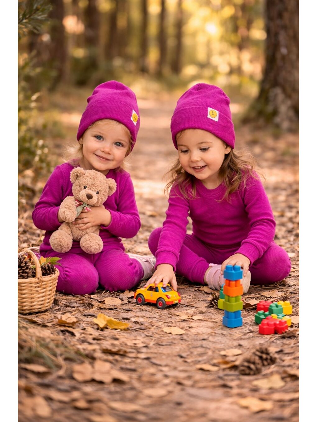 Fuşya Unisex 3'Lü Kaşkorse Bebe Takım-3